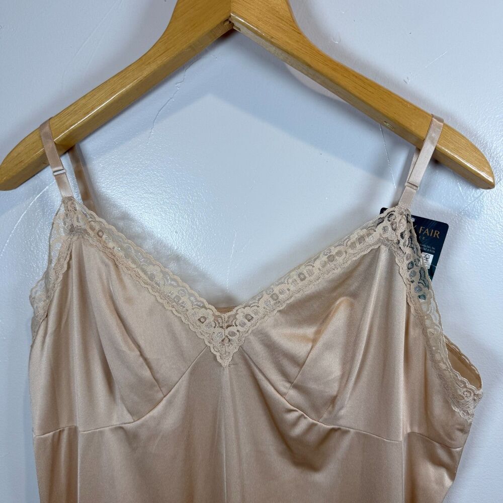 Vanity Fair Full Slip Dress Beige 26" Length Size XL NWT Layering Neutral - Picture 4 of 11